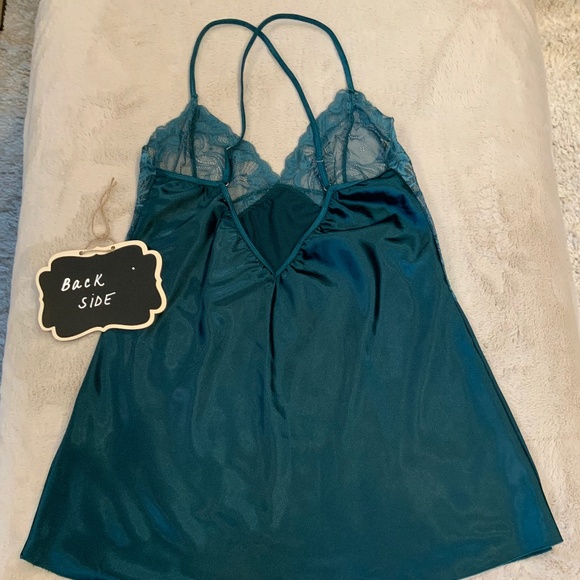 Avid Love Green XL Satin Lace Babydoll Dainty Balletcore Coquette Feminine - Picture 3 of 7